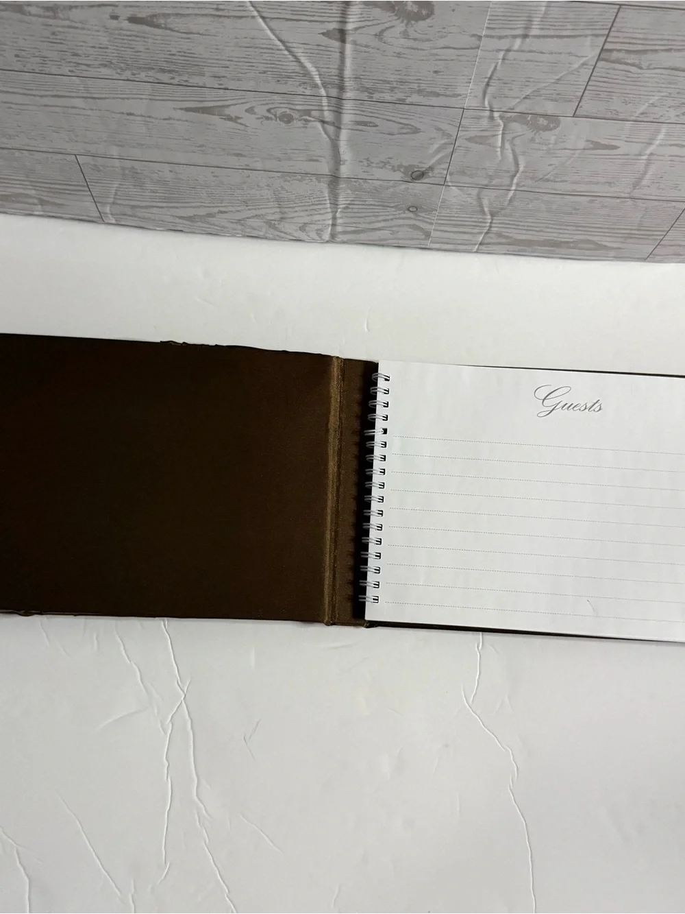 Guest Book Wedding Bridal Dark Brown Bow Lillian Rose